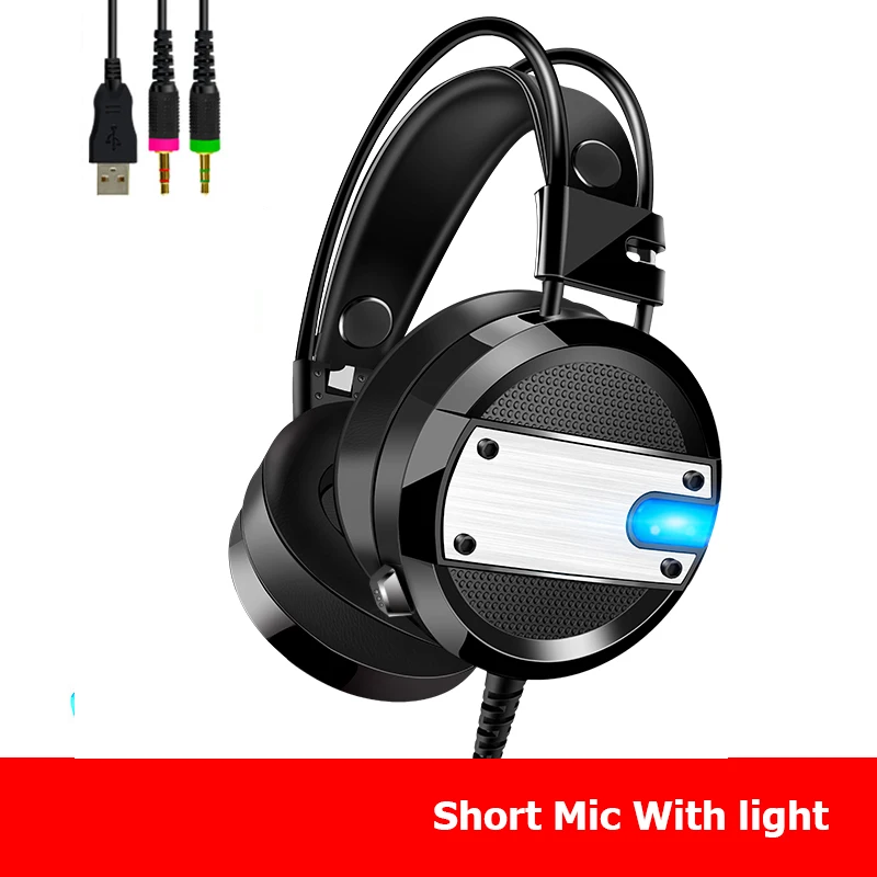 Black-S-with light PS4 игровая гарнитура 4D стерео наушники с микрофоном интернет кафе видео игры наушники для нового Xbox One/ноутбука/ПК планшета геймера - Цвет: Black-S-with light