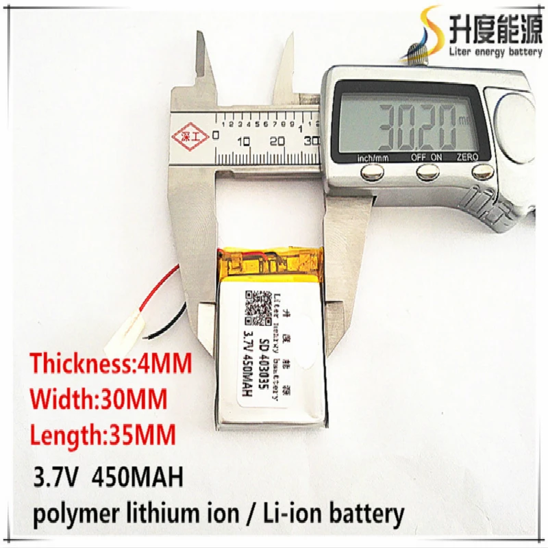 

5pcs [SD] 3.7V,450mAH,[403035] Polymer lithium ion / Li-ion battery for TOY,POWER BANK,GPS,mp3,mp4,cell phone,speaker