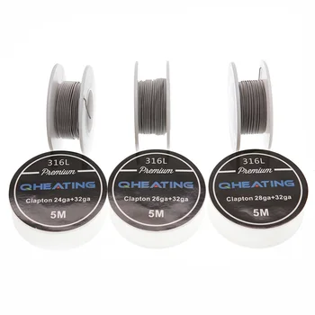 

5m/roll QHEATING SS316L Clapton Wire heating wire for RDA RBA Rebuildable DIY Atomizer Coil E-Cigarette Vaporizer coils