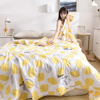 

Summer Washed Cotton Blend Quilt Soft Throw Blanket for Bed Air Conditioning Comforter Duvet Cartoon Bedspread Coverlet Bedding