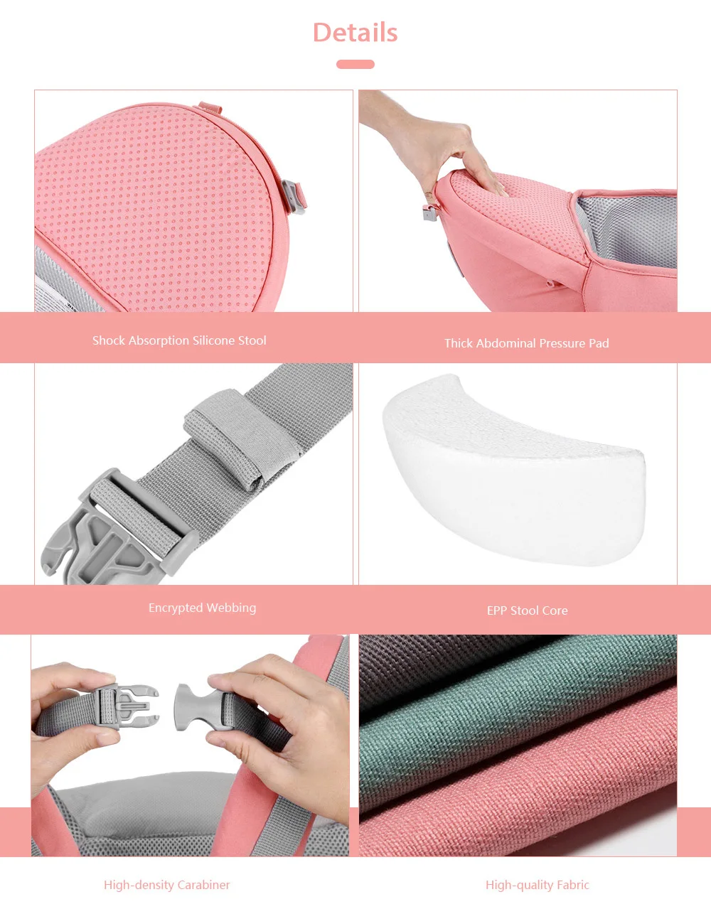 Bethbear 1815 Hip Seat Newborn Waist Stool Baby Carrier Infant Sling Backpack