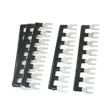 25A 8-Postion предварительно Изолированный Furcate барьер терминал полоса черный 5 шт