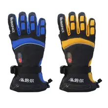 Водонепроницаемые лыжные перчатки с функцией сенсорного экрана Электрические перезаряжаемые литиевые батареи питание сноуборд с подогревом теплые зимние перчатки