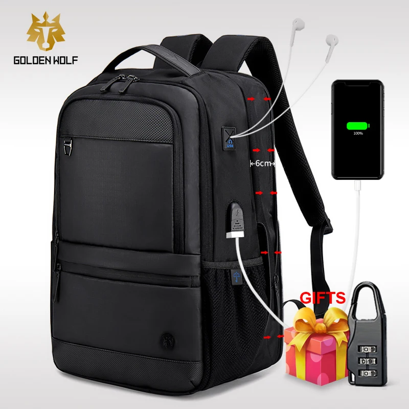 Увеличенный рюкзак с защитой от кражи внешней USB зарядкой для 15 6 дюймового