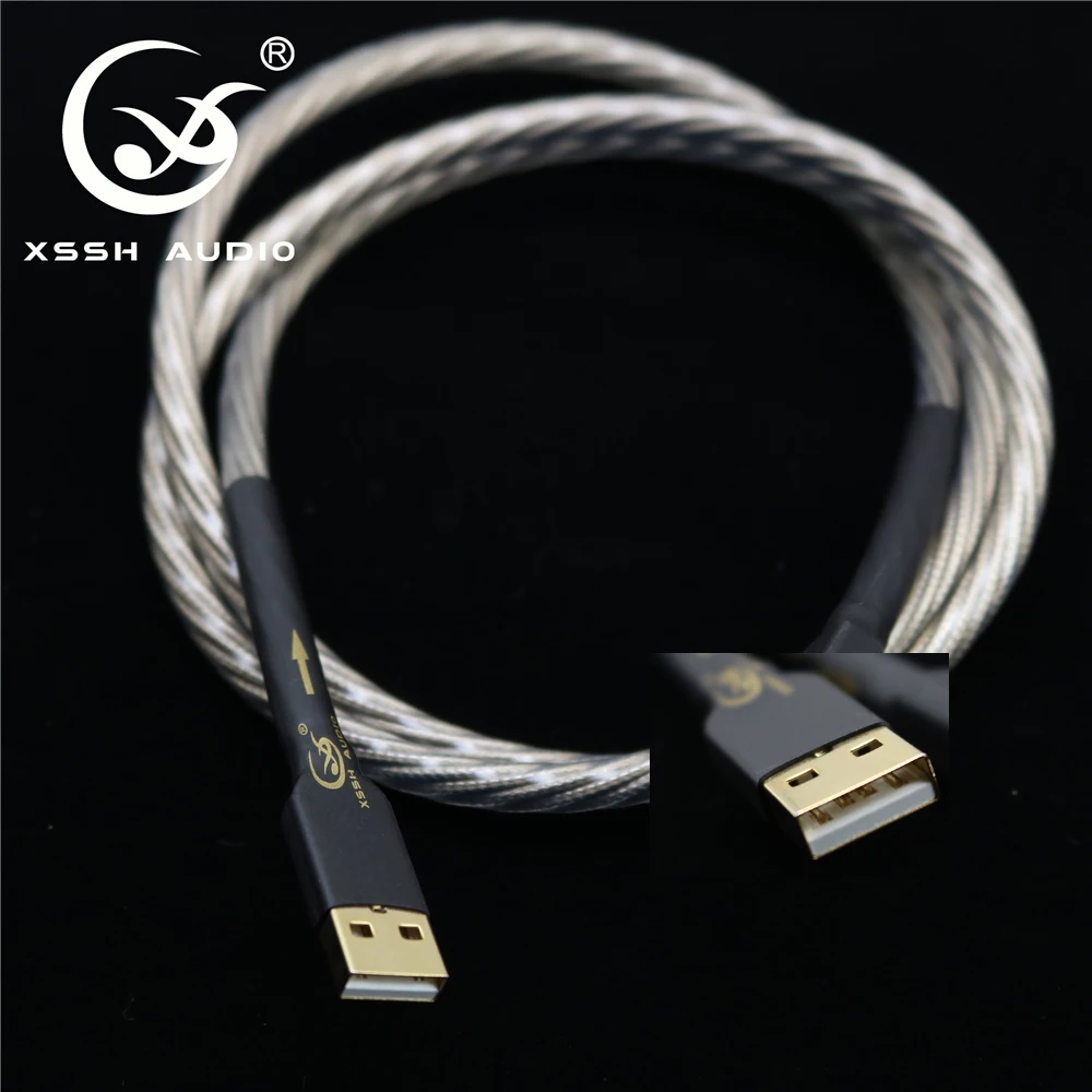 Condutor de Cobre Cabo de Áudio Ouro a b tipo Usb2.0 Usb a b Cabos Xssh Áudio Faça Você Mesmo Prata Ofc Puro Fio Usb Dhc Usb3.0 - Image 4