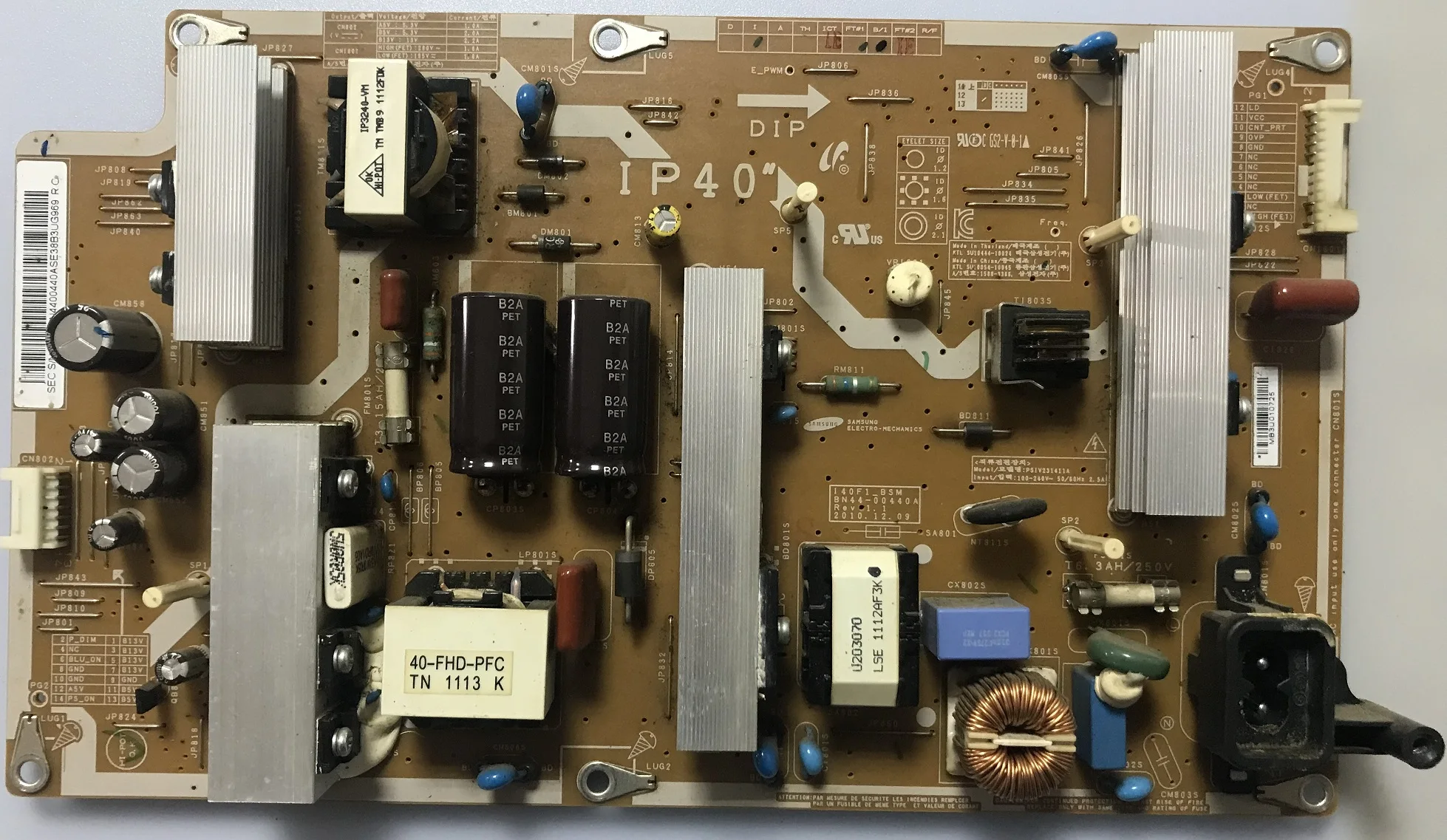 Spare Parts For Tv Power Supply Power Supply Board Samsung Le40d551k2w