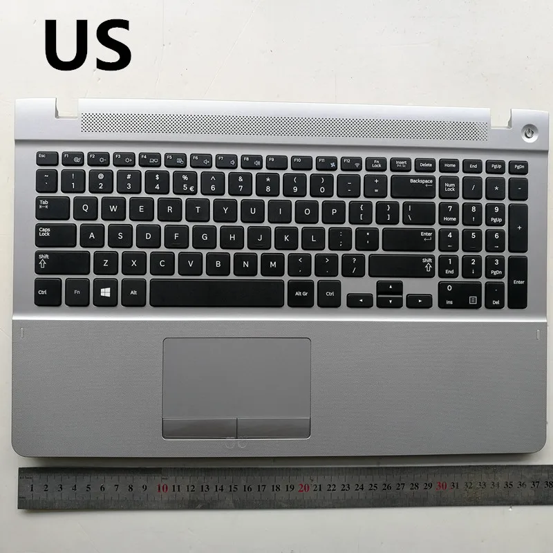 

US sliver new laptop keyboard with touchpad palmrest for Samsung NP 370R5V 450R5V 450R5E 370R5E 510R5E 470R5E