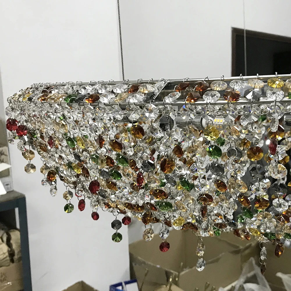 Современная Люстра для гостиной круглая цветная хрустальная лампа креативный