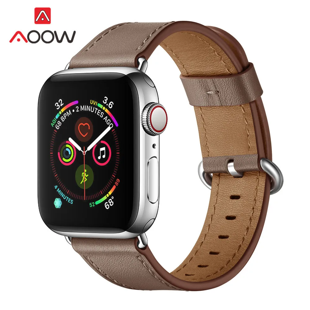Ремешок для часов из натуральной кожи для Apple Watch 5, 4, 38 мм, 42 мм, 40 мм, 44 мм, роскошный мужской и женский браслет для iWatch 3, 2, 1