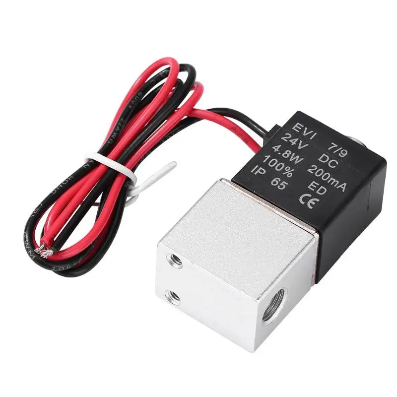 DC24V алюминиевый электромагнитный клапан 2 способа прямого действия N/C нормально закрытый клапан