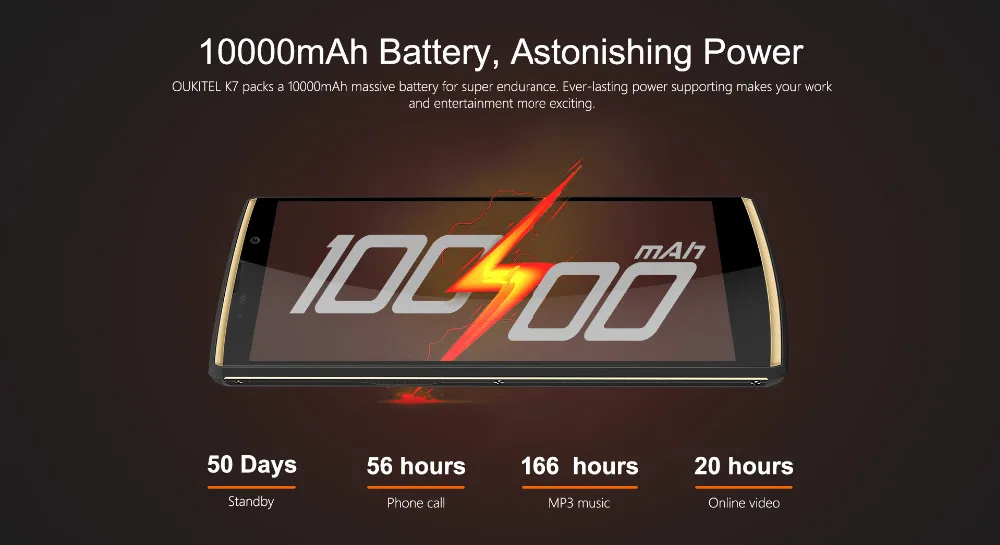 Смартфон OUKITEL K7, 10000 мАч, 6,0 дюймов, четыре ядра, 4 Гб ОЗУ, 64 Гб ПЗУ, Android 8,1, 9 В/2 А, быстрая зарядка, 4G, отпечаток пальца, мобильный телефон