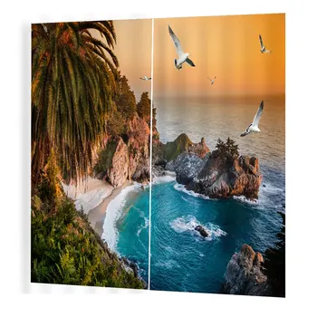 

Beautiful scenery Prints Curtain 3d Curtain Window Drapes BJQ-1280(2)170*200cm Trendy Living Room Bedroom Blackout