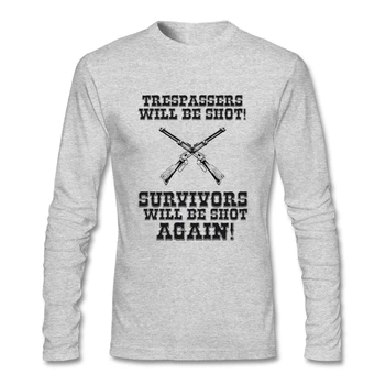 

2020 Branded Streetwear Trespassers T-shirts Men's Simple Tops Tee For Adult Long Sleeve Organic Cotton Round Collar