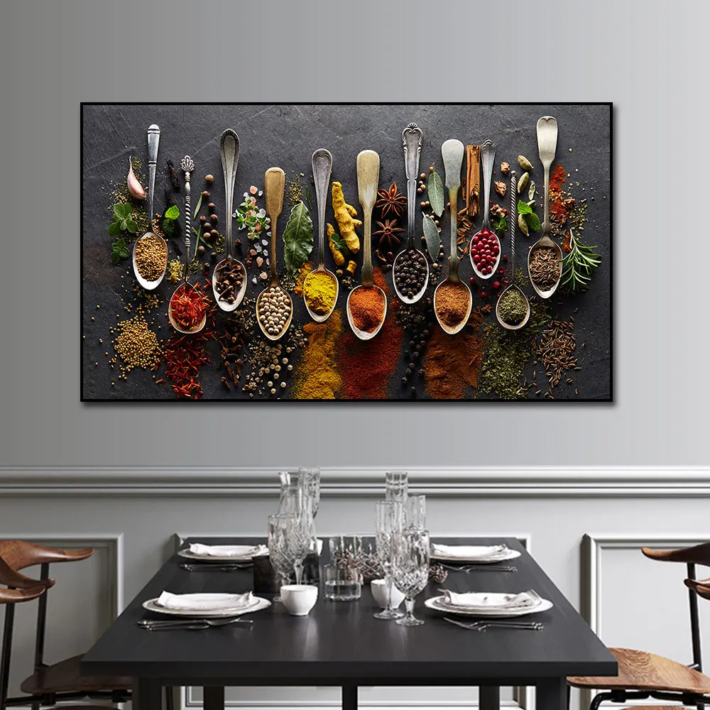 الحديث قماش جدار الفن الفاكهة الأطعمة الملصقات طباعة اللوحة للمطبخ المنزل  الديكور التفاح العنب جدار صور لغرفة الطعام - AliExpress