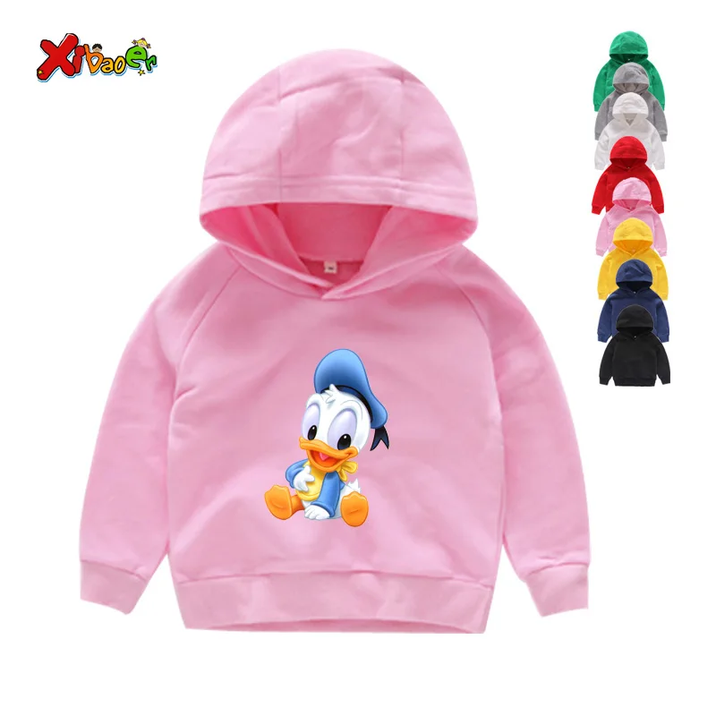 

Long Sleeves In Autumn Hoodies & Sweatshirts 2T-8T Donald Duck Mickey Mouse Cartoon Children Hoodies New Fashion Kids 2019 Sport