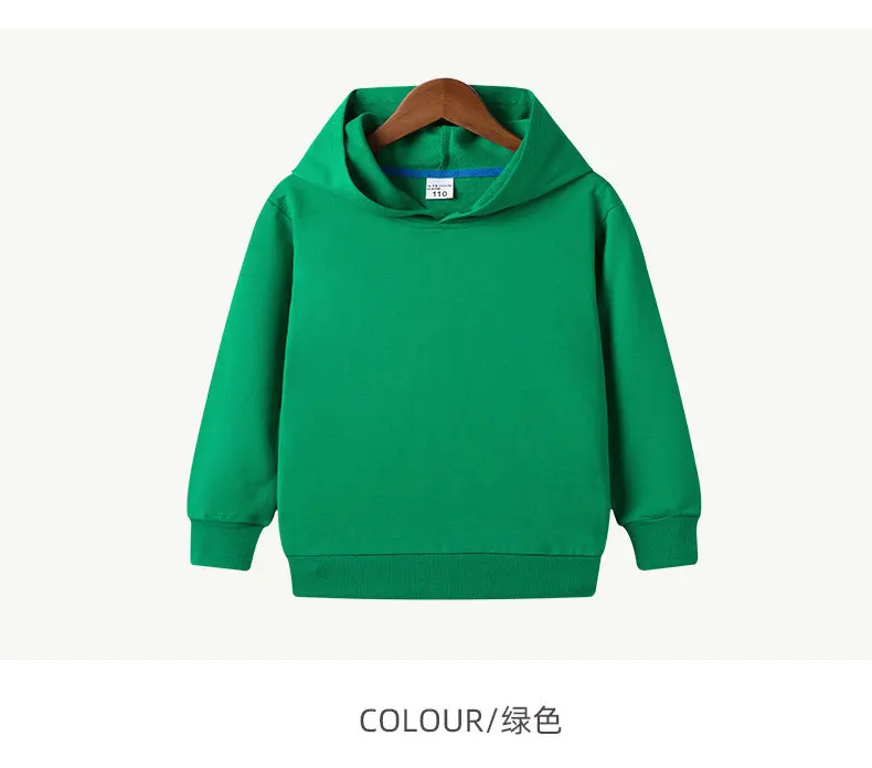 100% Cotton Boys Sweatshirts 2025 Spring Fall New Solid Color Girls Hooded Sweatshirt Children Blank Tops Name Custom Hoodies