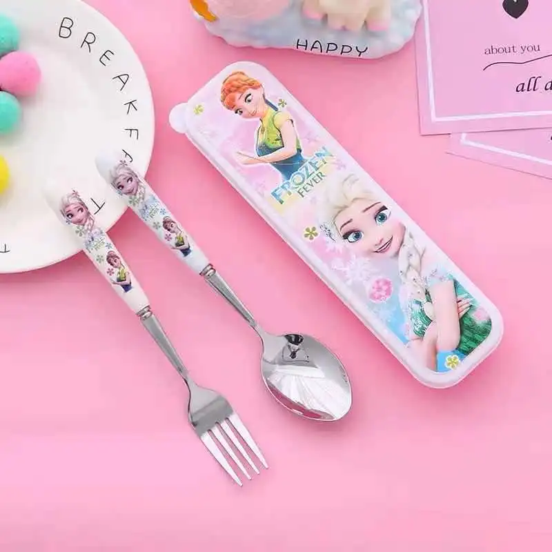 Frozen Elsa Children Stainless Steel Spoon and Fork Dinnerware Set