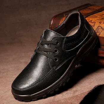 

big size 48 fashion men genuine leather shoes lace up Flat Loafers casual footwear men Soft flat shoes Comfortable Sneakers