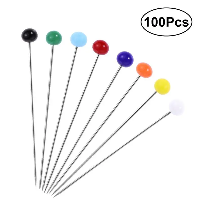 Wicemoon 100Pcs Patchwork Pins Flower Head Pins Sewing Knitting Needle Pins Sewing Quilting Accessories DIY Craft Tools With Box 