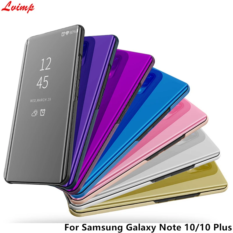 

Smart Mirror Case For Samsung Galaxy Note 10 Plus Case Clear View Flip Stand PU Leather Cover For Samsung Galaxy Note 10 Case
