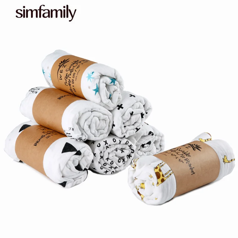 Simfamily Langes En Mousseline 100 Coton Pour Bebe Couverture Douce Pour Nouveau Ne Serviette De Bain En Gaze Sac De Nuit Pour Nourrisson Housse De Poussette 1 Piece Aliexpress