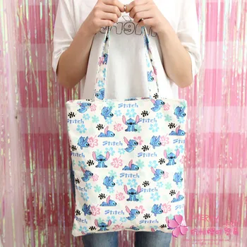 

LISM Doraemon Stitch Anpanman Sumikko gurashi Fashion Anime Canvas Shoulder Bags Casual Shopping Bag Lady Girls