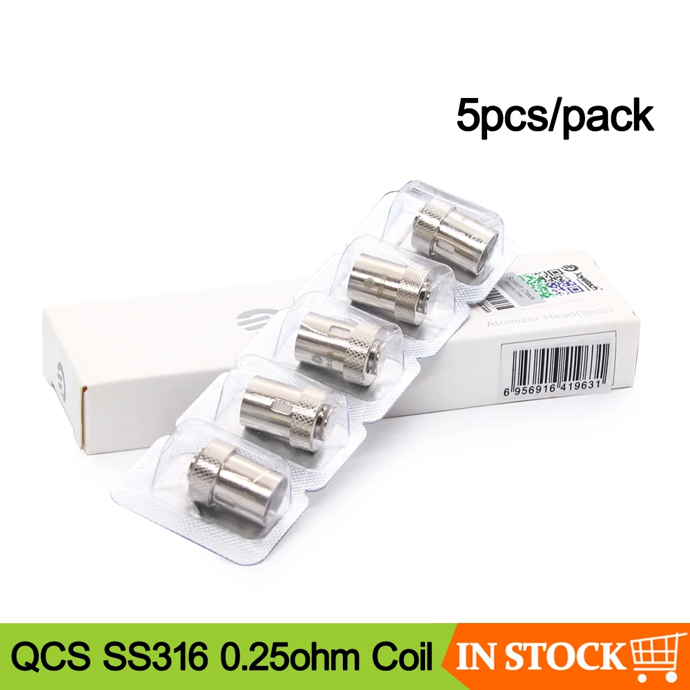 Clearance 5pcs/pack Joyetech QCS SS316 0.25ohm Coil Head for CUBIS Pro Cubis Vape Tank Replacement head | Электроника