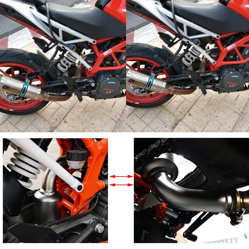 For KTM DUKE 390 250 125 Duke RC 390 125 Motorcycle Exhaust Muffler Escape Connection Middle Eliminator Link Pipe