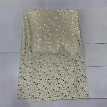 Дизайн высокого качества Швейцарский хлопок печать металлизированная Ткань 5 ярдов для дам свадебное платье! LXF9231