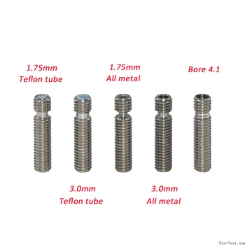 

New V5 Stainless Steel Throat M6*26 Thread Hot End For 1.75mm 3mm Filament 3D Printers Parts All Metal With Teflon Tube Part