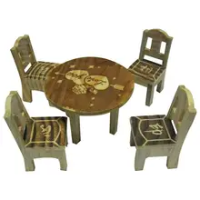 6 шт./компл. стол и стул модель минимодель Фея садовые миниатюры DIY Кукольный дом/Террариум/микро пейзаж из мха украшения