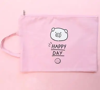 Милый Kawaii Сумка для документов портативный A4 файл держатель мультфильм канцелярские принадлежности школы офиса хранения папка ткань Оксфорд Органайзер - Цвет: E