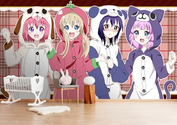 

[Self-Adhesive] 3D Yuruyuri 303 Japan Anime Wall Paper mural Wall Print Decal Wall Murals Belly