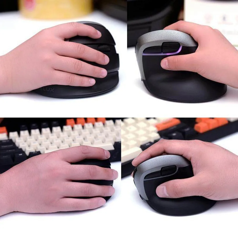 Delux M618 Wireless 2.4Ghz Bluetooth 4.0 Vertical Mouse Rechargeable RGB Gaming Mouse 2400DPI Gamer Ergonomic Mice For PC Laptop Delux M618 Wireless 2.4Ghz Bluetooth 4.0 Vertical Mouse Rechargeable RGB Gaming Mouse 2400DPI Gamer Ergonomic Mice For PC Laptop