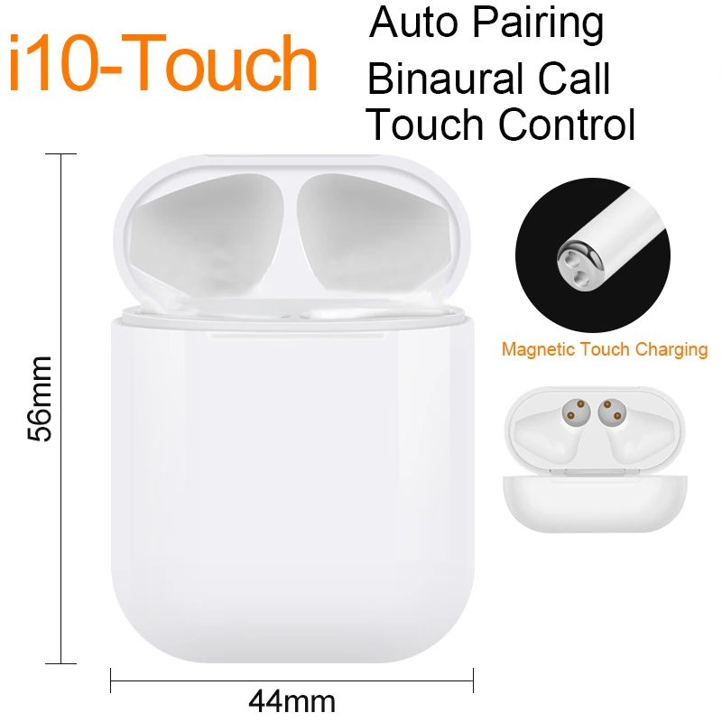 I10-touch tws Bluetooth наушники Автоматическое Сопряжение беспроводные наушники сенсорное управление гарнитура Мини наушники бинауральные звонки PK I12 I27 I23 I200 i500 i800 i1000 i10 tws 10 шт