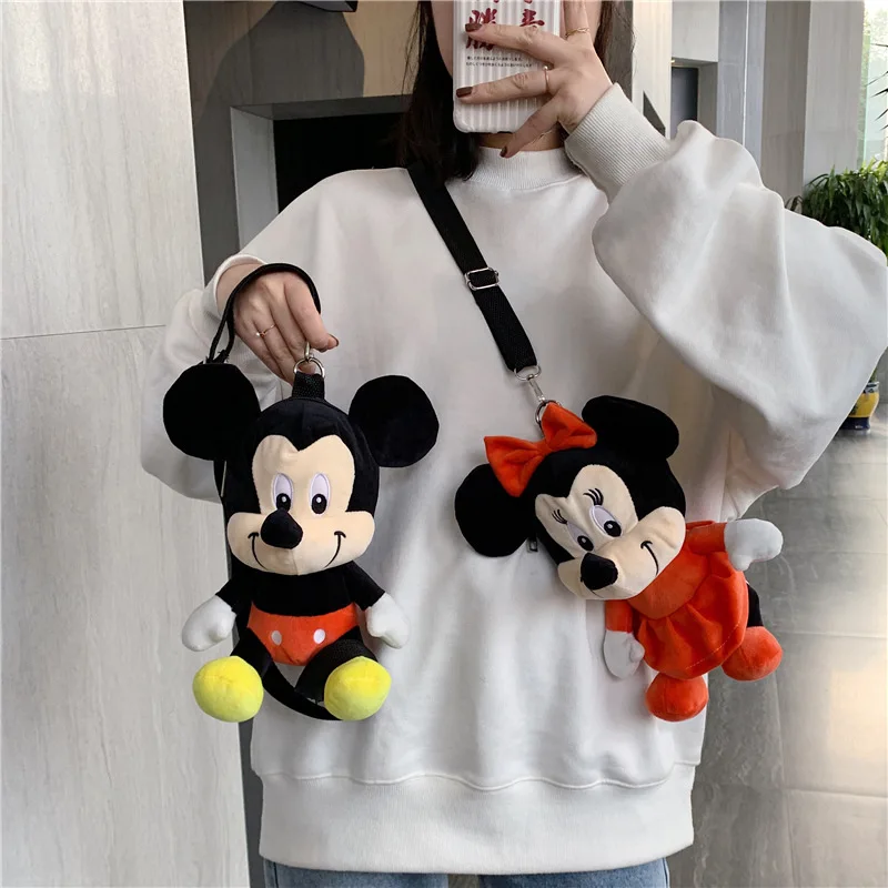 Disney плюшевая Сумка Микки Маус детская школьная сумка с принтом маленькая сумка женская Новая повседневная сумка через плечо круглая кукла сумка