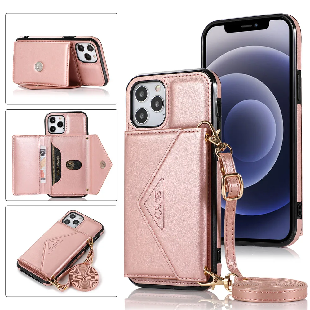 Чехол-бумажник для iPhone 12 mini 11 Pro XS Max XR X 7 8 6 Plus кожаный | Мобильные телефоны и