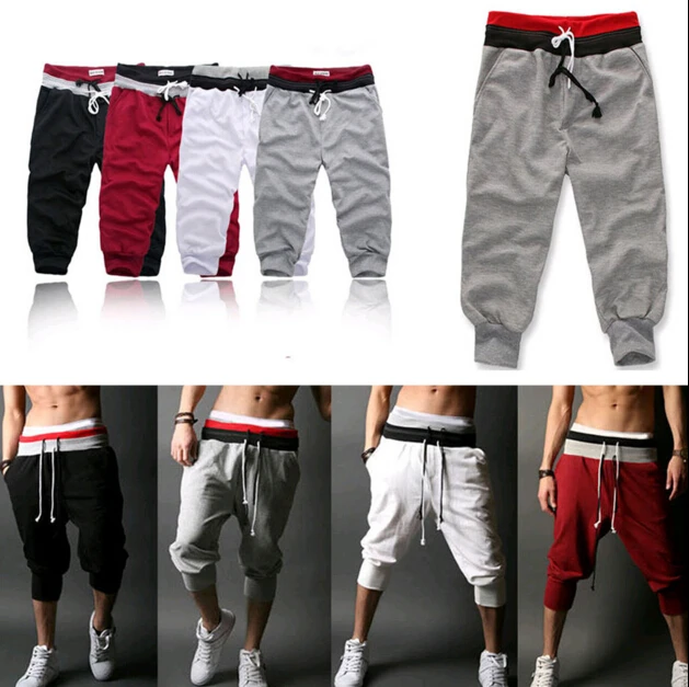 Мужские повседневные шорты для занятий танцами, в тренажерном зале, новые спортивные брюки для пробежки, Капри, Мужские штаны, одноцветные