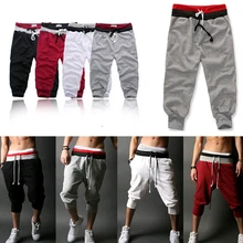 Мужские повседневные шорты для занятий танцами, в тренажерном зале, новые спортивные брюки для пробежки, Капри, Мужские штаны, одноцветные