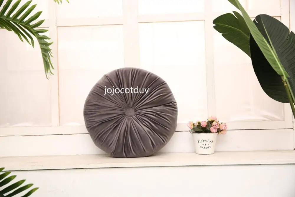 grey 40x40 см, японский стиль, подушка для пола, круглая подушка для медитации, подушка для занятий йогой/тыквой, подушка для дивана, круглая бархатная ткань, подушка - Цвет: grey