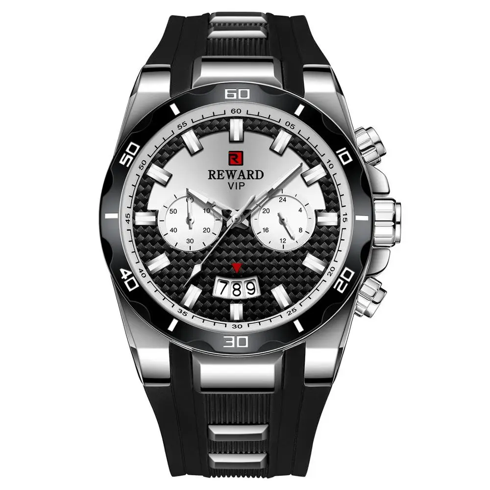Мужские модные часы, уникальные спортивные водонепроницаемые часы Relogio Masculino, кварцевые часы с датой, резиновый ремешок, наручные часы для мужчин - Цвет: Black