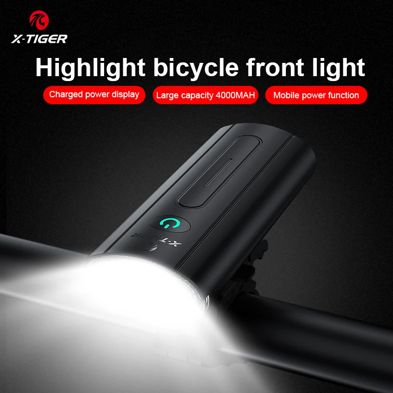 X-TIGER Bike Light USB Rechargeable LED Flashlight Super Bright Rainproof MTB Front Lamp Headlight As Power Bank Bicycle | Спорт и