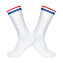 Открытый Противоскользящий силиконовый летние полосатые носки дышащие велосипедные носки мужские спортивные футбольные для футбола и бега велосипедные носки