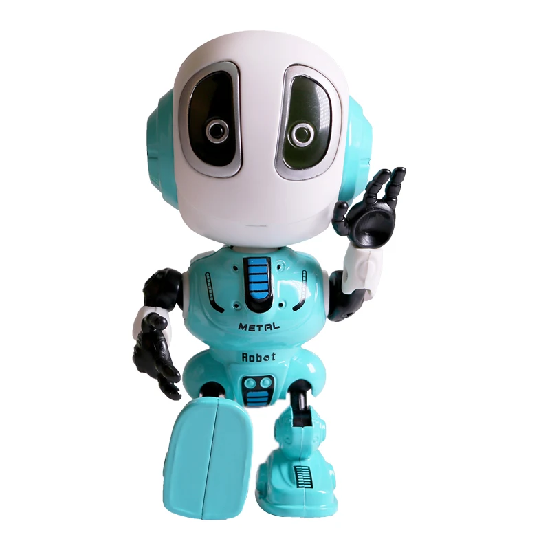 Умный говорящий робот игрушечная голова сенсорный звук и легкий сплав робот DIY электронная фигурка игрушки для детей подарок - Цвет: Синий