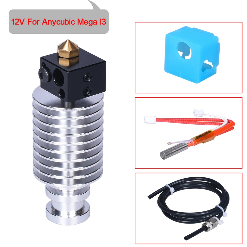 Обновление V5 J-head Hotend комплект 3D-принтеры Запчасти V5 экструдер Bowden в 12/24V для 1,75 мм нити I3 Мега/Chiron 3D-принтеры - Цвет: 12V All Kit