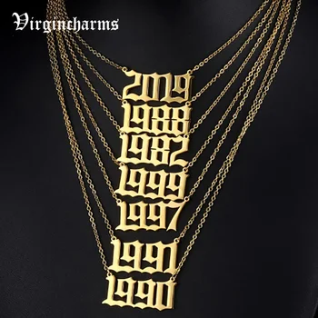 

Personalized Gold Plated Necklaces for Women Pendant Any vintage Font Pendant Custom Name Necklace Stainless Steel Birthday Gift