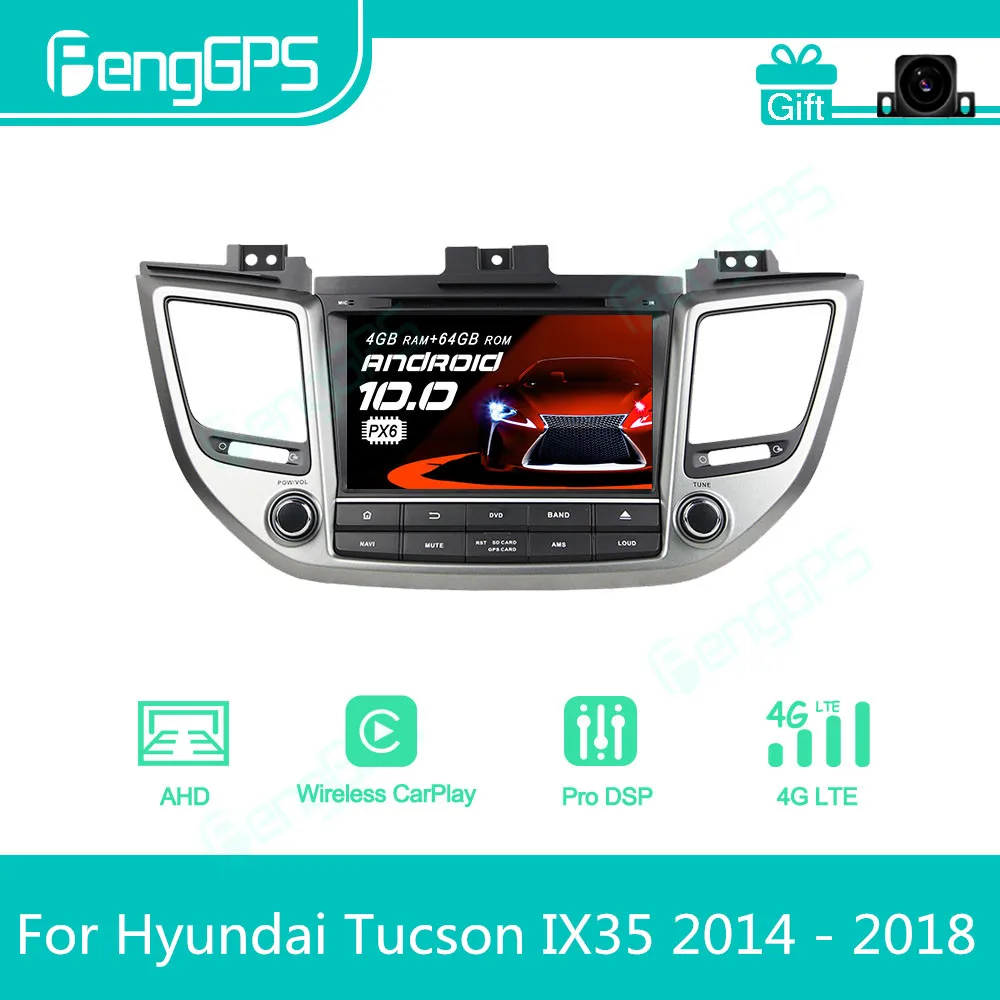 Per Hyundai Tucson Ix35 2014 - 2018 Autoradio Android Stereo Multimedia Lettore Dvd 2 Din Autoradio Navigazione Gps Unità Px6