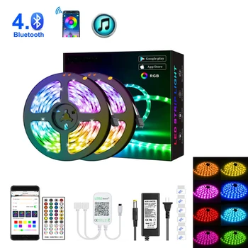 

Christmas Colorful Music SYNC RGB Set LED Strip Lights IP65 Smart Bluetooth Control 5M 10M Waterproof DC12V LED Strip Light