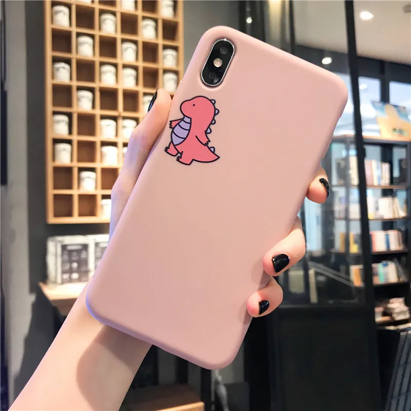 Lovebay мультфильм Прекрасный динозавр чехол для телефона для iPhone 11 Pro Max X 7 8 8plus XR XS Max 6S 6Plus мягкие чехлы из ТПУ карамельный цвет чехол