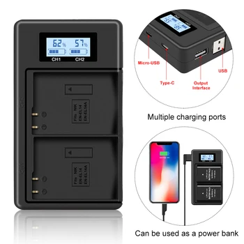 

PALO ENEL14 EL14a EN-EL14 digital battery USB LCD smart charger for Nikon D3100 D3200 D3300 D5100 D5500 D5300 P7000 P7700 P7800
